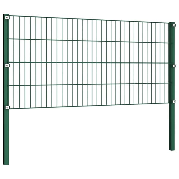 Staketpanel med stolpar järn 176,5x80 cm grön
