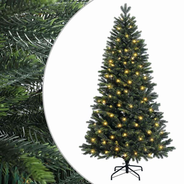 Plast Hingad Julgran 120 cm 150 LED-lampor Varmvit PE & PVC