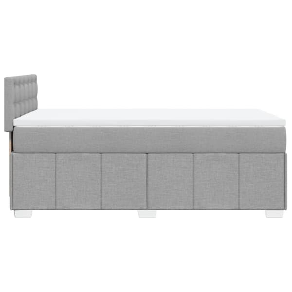 Ramsäng med madrass ljusgrå 100x200 cm tyg