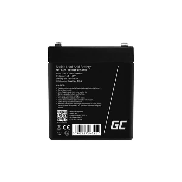 Green Cell - alarm system battery - Bly-syra - 5.3 Ah