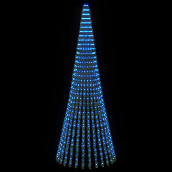LED Julgran 370 cm 1008 LED-lampor Blå Stål Grön