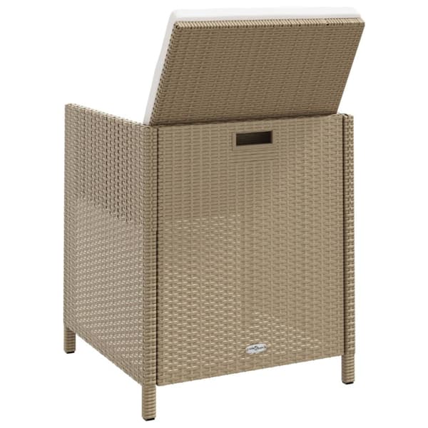 Trädgårdsstolar med pallar 2 st konstrotting beige