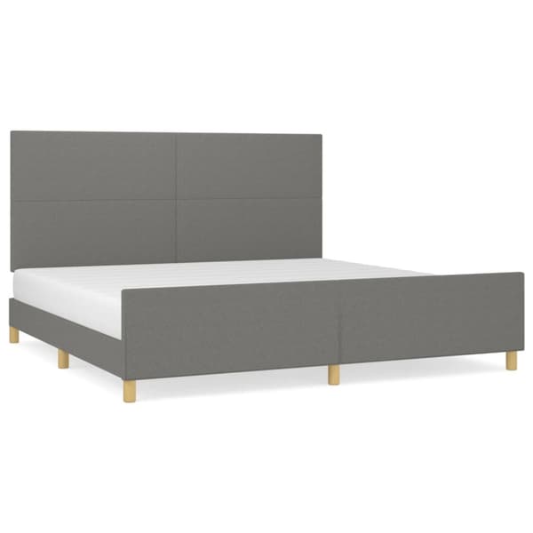Sängram utan madrass mörkgrå 200x200 cm tyg