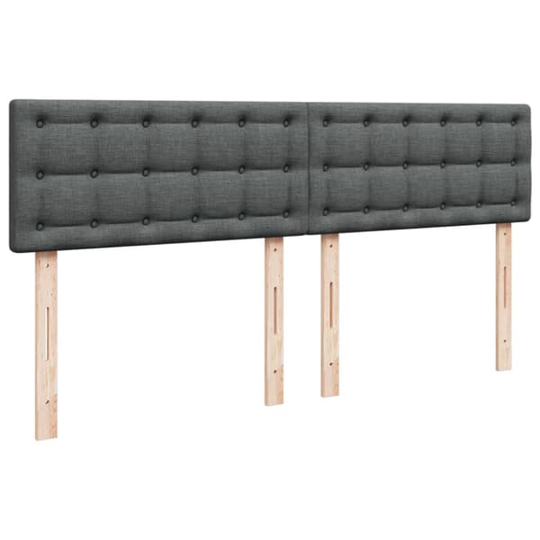 Ramsäng med madrass mörkgrå 180x200 cm tyg