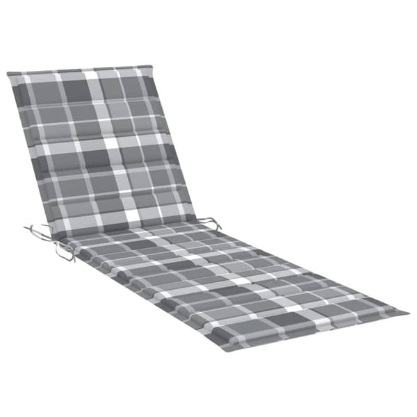 Solsäng med dyna grå massivt akaciaträ