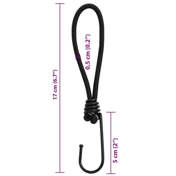 Gummistroppar med krok 25 st 17 cm