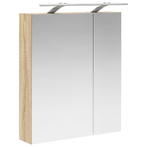 Badrumsspegelskåp Sonoma-ek 60 x 14,5 x 70 cm Konstruerat trä