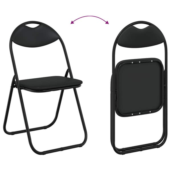Fällstol 8 pcs Svart 48 x 43,5 x 81 cm Konstläder