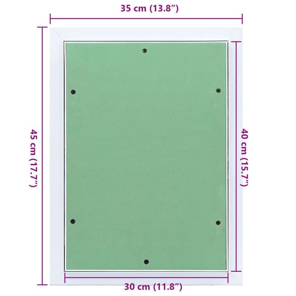 Åtkomstpanel Grön och Silver 35 x 45 cm Aluminium och gips