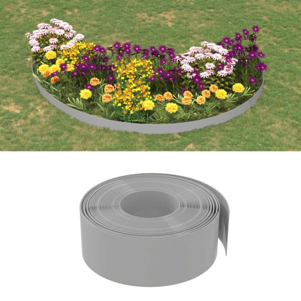 Rabattkant grå 5 st 10 m 20 cm polyeten