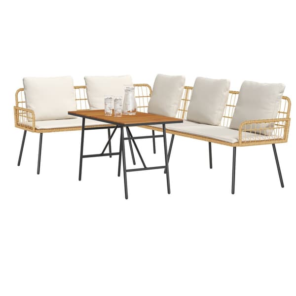 Trädgårdsoffset 2 pcs Beige konstrotting