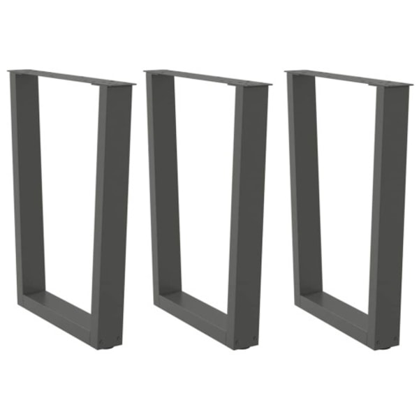 Matbordsben V-formade 3 st antracit 70x(72-73,3) cm stål