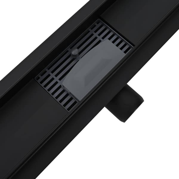 2 i 1 Duschavlopp Svart 80 cm Rostfritt Stål 304