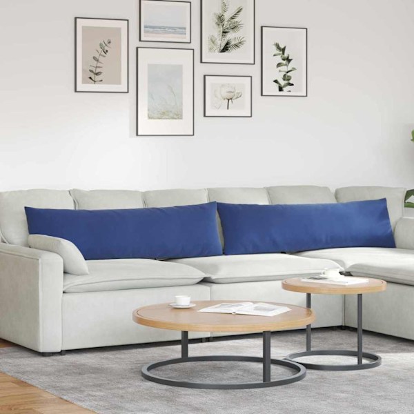 Sofakuddar 2 pcs Polisblå 145 x 40 cm Kordread tyg