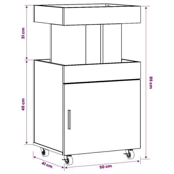 Barvagn Artisan-ek 50 x 41 x 89 cm Konstruerat trä