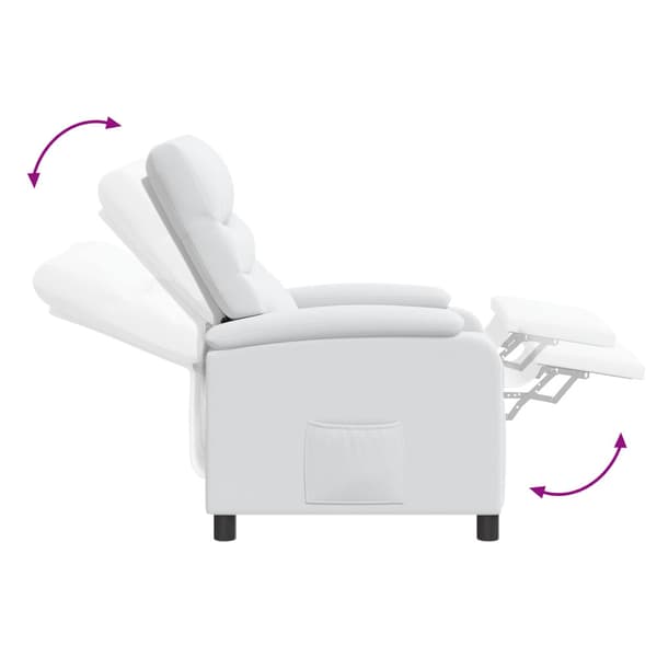 Massagefåtölj Vit Konstläder