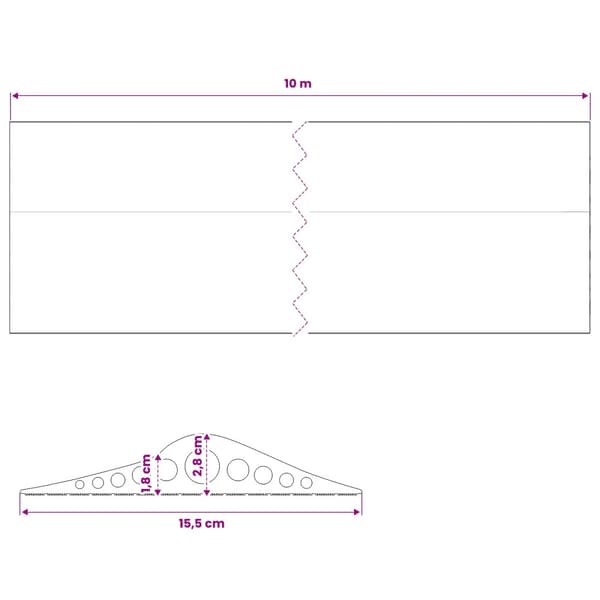Garagegolvförsegling Svart 155 x 28 mm 10 m EPDM-gummi