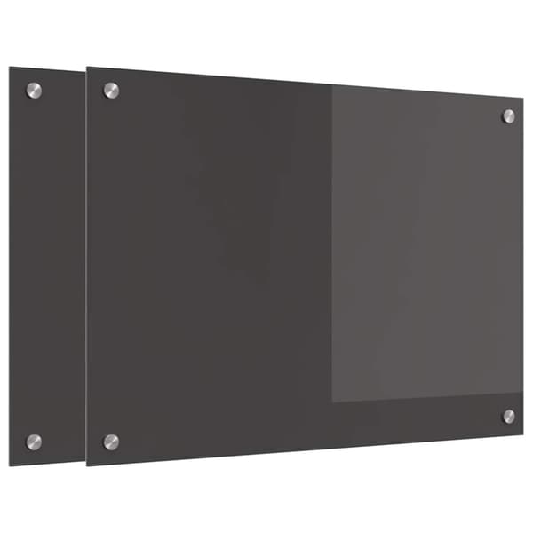 Köksskydd 2 pcs Mörkgrå 70 x 50 cm härdat glas
