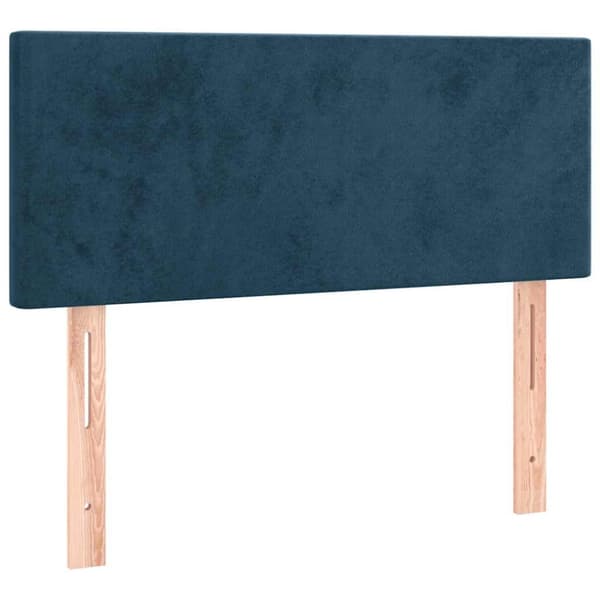 Ramsäng med madrass mörkblå 80x200 cm sammet