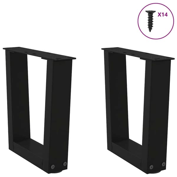 Soffbordsben V-formade 2 st svarta 30x(30-31,3) cm stål