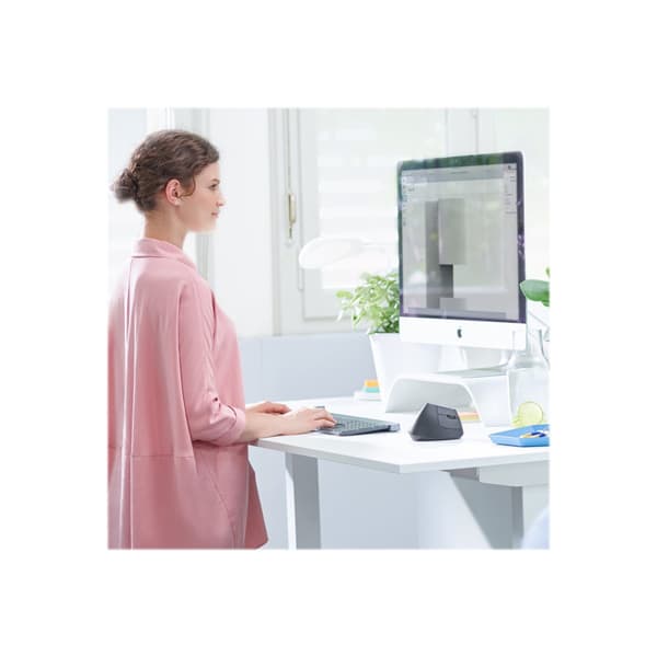 Logitech MX Vertical - vertikal mus - USB, Bluetooth, 2.4 GHz - grafit