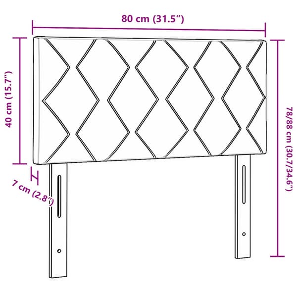 Huvudgavel Mörkgrå 80 cm Sammet