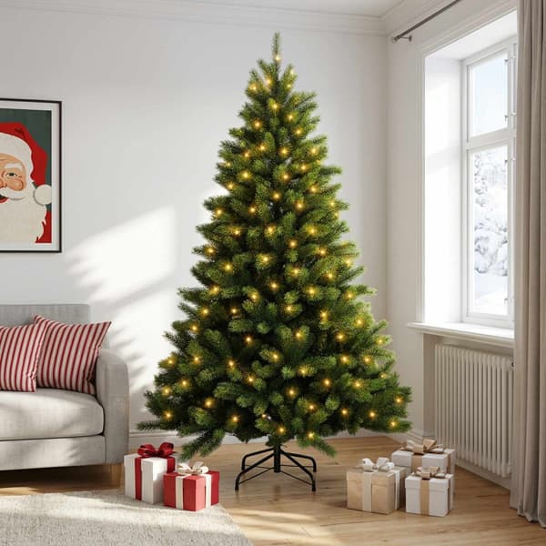 Plast Hingad Julgran 210 cm 300 LED-lampor Varmvit