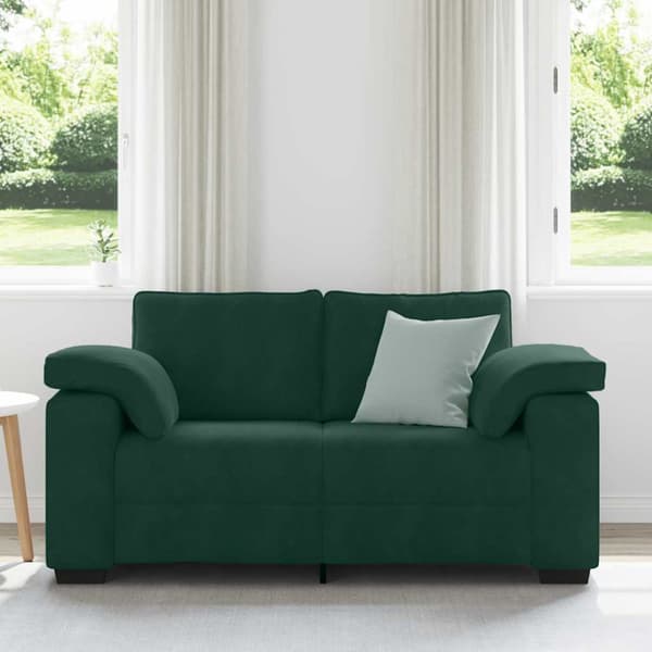 Tvåsitssoffa mörkgrön 160x77x82 cm sammet