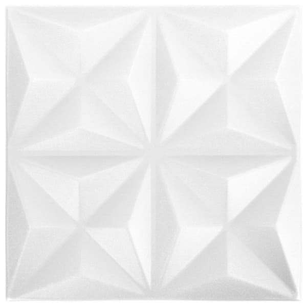 Väggpaneler 24 pcs Origami Vit 50 x 50 cm XPS Skum