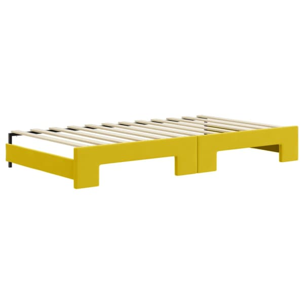 Dagbädd utdragbar och madrasser gul 100x200 cm sammet