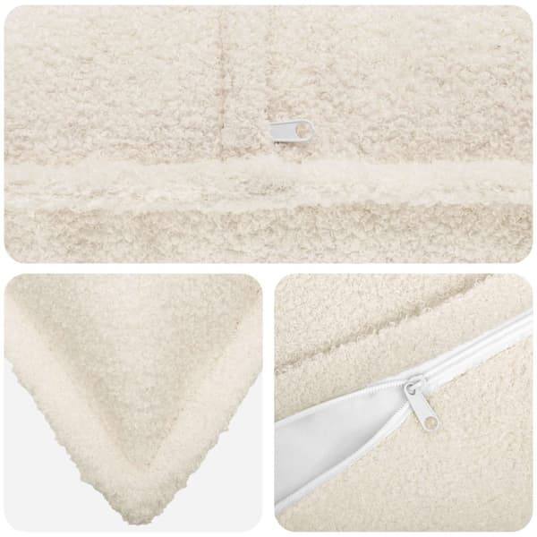 Kuddöverdrag 2 st HOUTEN Gräddvit 40 x 145 cm Bouclé