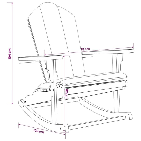 Trädgårds Adirondack Gungstol Naturlig 100% Polyester