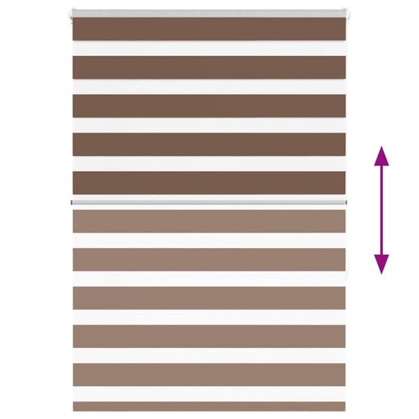 Rullgardin zebra brun 105x150 cm tyg bredd 100,9 cm polyester