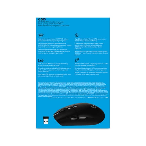 Logitech G G305 datormöss högerhand Trådlös RF + Bluetooth Optisk 12000 DPI
