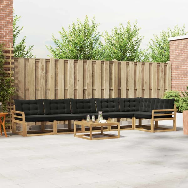 Utomhussoffset 7 pcs Vit och svart 79 x 79 x 37 cm
