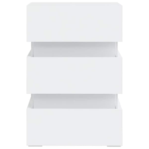 Sängskåp LED vit 45x35x67 cm konstruerat trä
