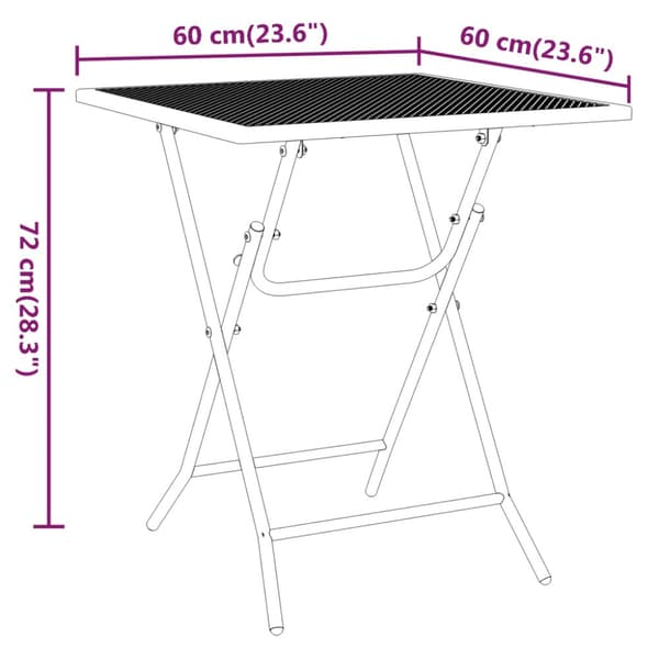 Trädgårdsbord 60x60x72 cm sträckmetall antracit