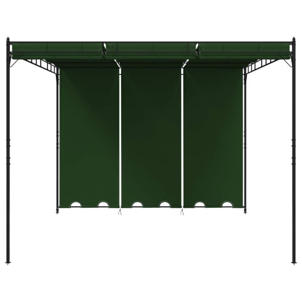 Paviljong 4 x 3 x 2,3 m Grön Polyester och Stål