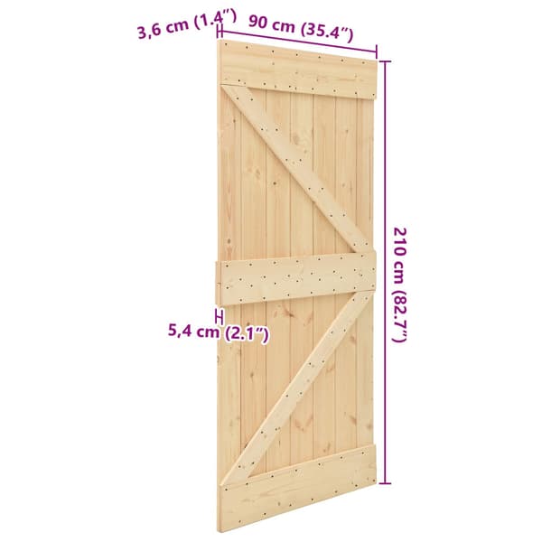 Dörr NARVIK 90 x 210 cm Massiv furuträdörr (obehandlad)