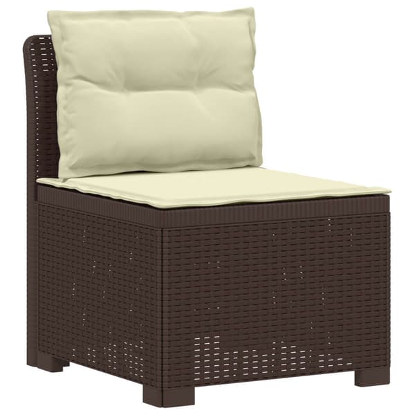 4-sits Trädgårdsoffa med Kuddar Rattan Look PP Brun