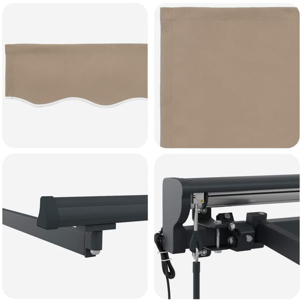 Elektrisk Retraktabel Markis Beige och Antracit 3,5 x 2 m