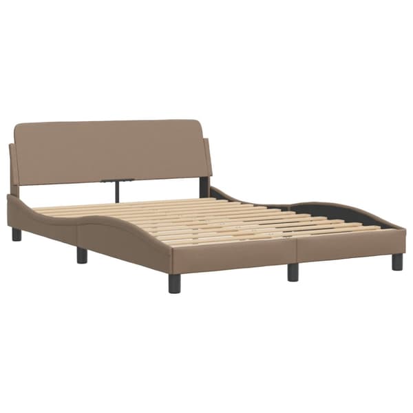 Bed Frame "Dover" Cappuccino 140x190 cm Faux Leather