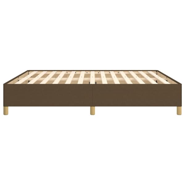 Boxspring-sängram mörkbrun 160x200 cm tyg