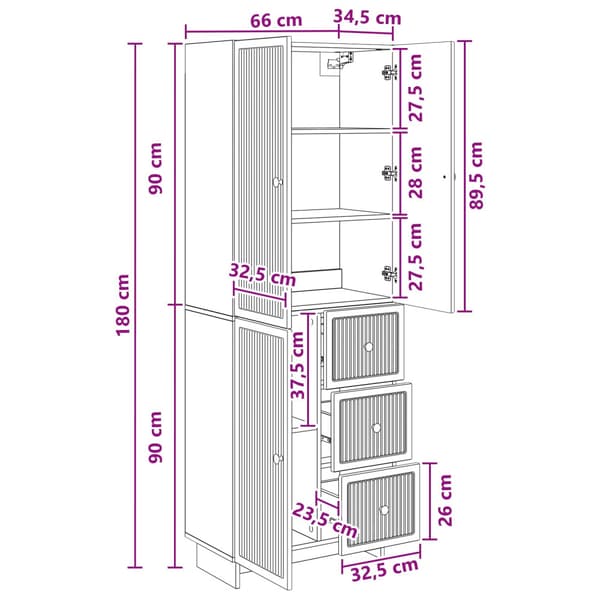 Skåpset 2 pcs 66 x 34,5 x 90 cm Konstruerat trä