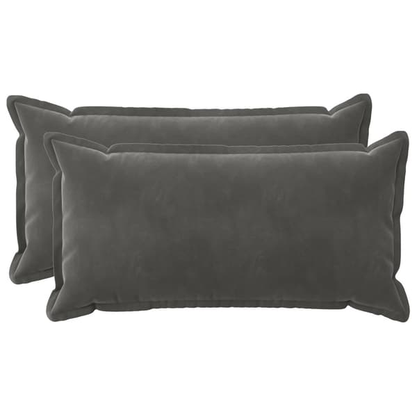 Kuddöverdrag 2 st HOUTEN Mörkgrå 40 x 70 cm Sammet