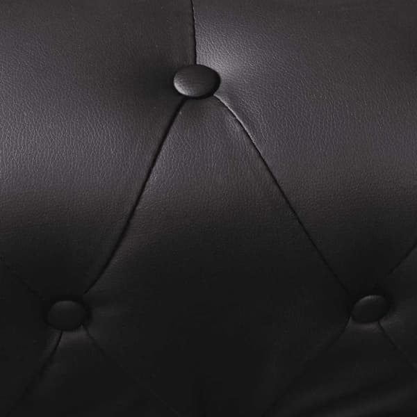 Hörnsoffa 5-sitsig Chesterfield konstläder svart
