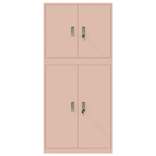 Förvaringsskåp 2 st Rosa 80 x 40 x 175 cm Stål Låsbar