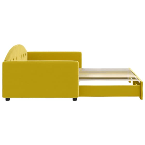 Dagbädd utdragbar gul 100x200 cm sammet