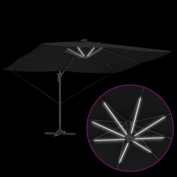 Parasoll Svart 352 x 251 x 265 cm Polyester och aluminium