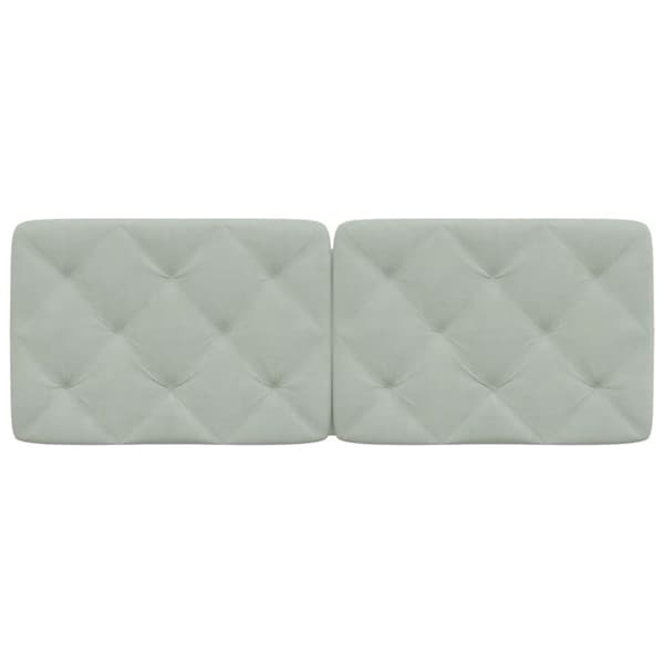 Headboard Cushion Light Grey 120 cm Velvet